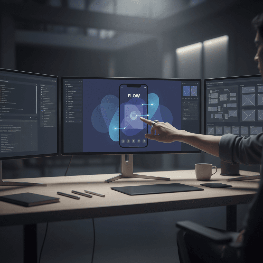 Designer working on interactive prototypes and micro-interactions